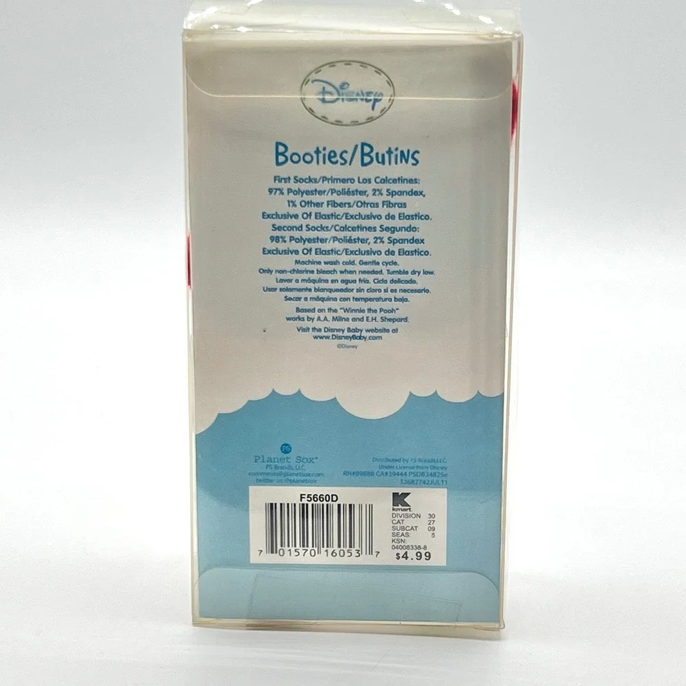 Disney Baby Booties 0-6 Months Winnie the Pooh 2 Pair‎ New Socks